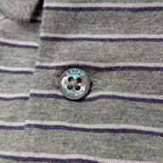 Polo manches courtes Polo Ralph Lauren L gris rayures Pima Lisle logo bas