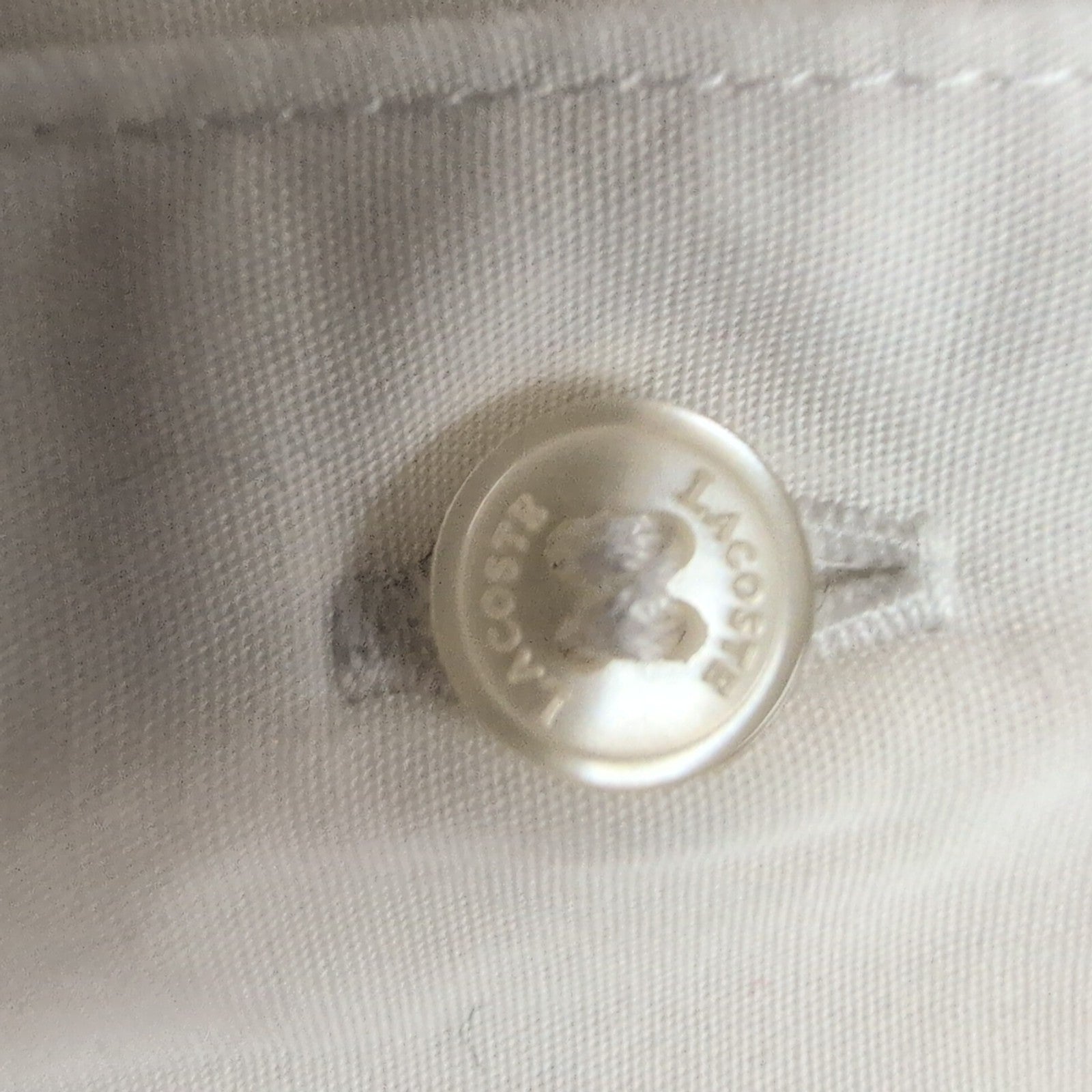 Chemise Lacoste Slim Fit 39 S (M ajusté) Blanche 100% Coton Logo Gris