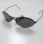 Lunettes de soleil Y2K Branche ultra fine Métal Bordeaux Satiné Ovale