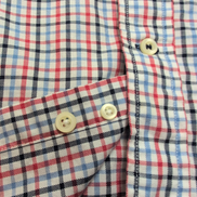 Chemise Nautica S carreaux bleu blanc rouge manches courtes logo rouge