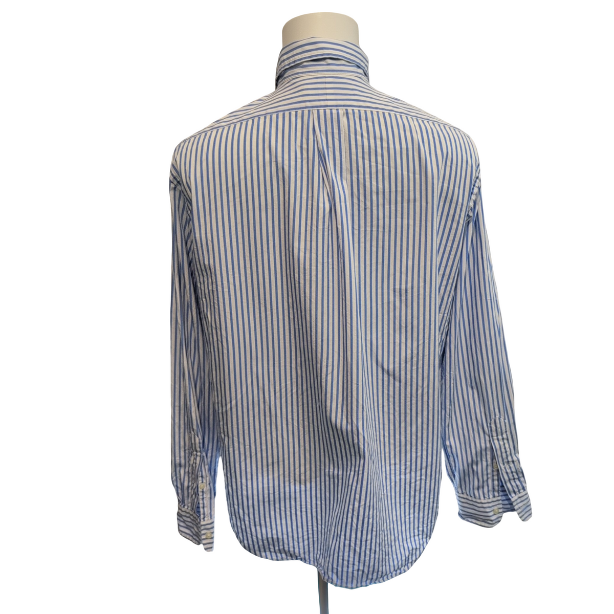 Chemise Ralph Lauren L Classic Fit Bleu Rayures Logo Rose Coton