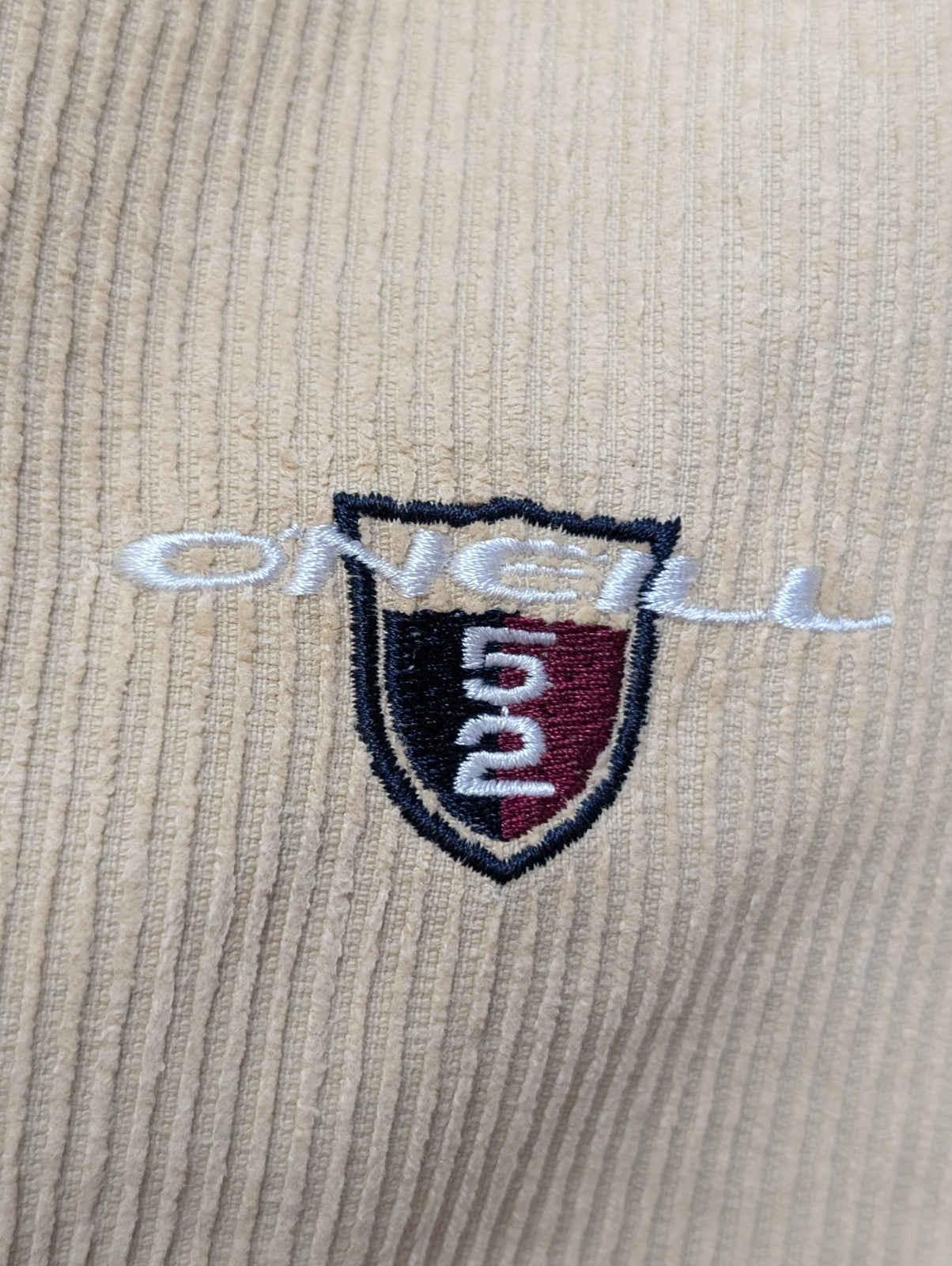 O'Neill O'52 L Corduroy Shirt Jacket Beige Thick Velours Côtelé Logo Brodé homme