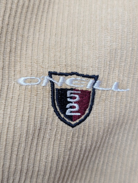 O'Neill O'52 L Corduroy Shirt Jacket Beige Thick Velours Côtelé Logo Brodé homme