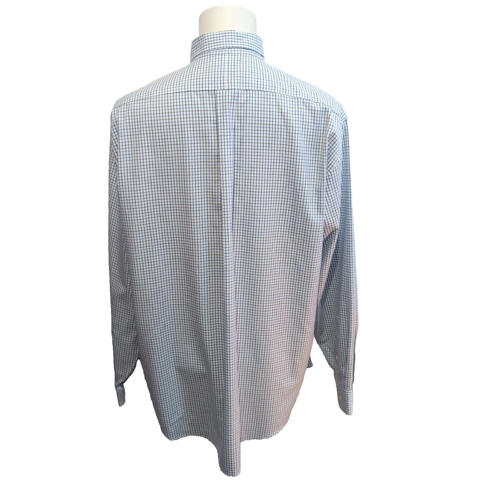 Chemise LL Bean bleu carreaux manches longues Wrinkle Resistant 1 poche L (2XL)