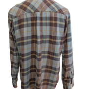 🏔️ Chemise COLUMBIA Taille L Flanelle Outdoor Carreaux Marron 2 poches