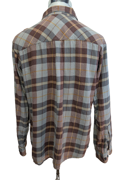 🏔️ Chemise COLUMBIA Taille L Flanelle Outdoor Carreaux Marron 2 poches