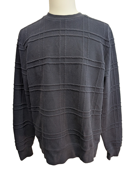 Pull Tommy Hilfiger Vintage Rare Motif Gaufré Bleu Marine Oversize - Taille L