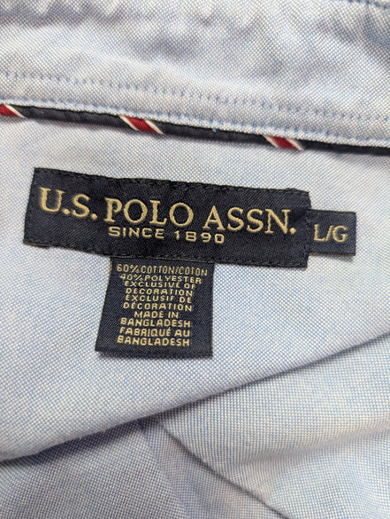Chemise U.S. Polo ASSN bleu clair uni manches longues 1 poche taille L