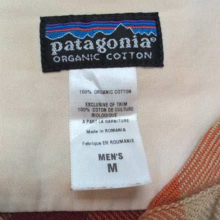 Chemise Patagonia flanelle M orange bordeaux coton organique épaisse