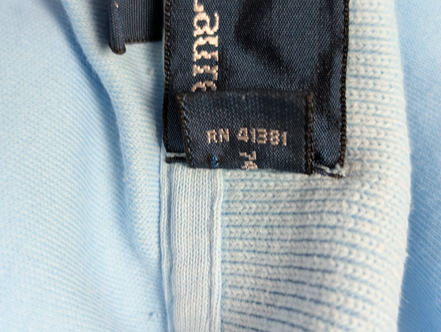 Polo manches courtes Polo Ralph Lauren XL bleu ciel logo rose coton