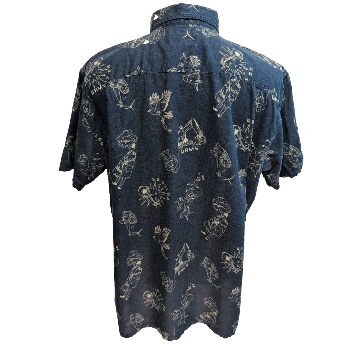 Chemise Patagonia XL Bleu Marine Motif Western Manches Courtes Chanvre Coton