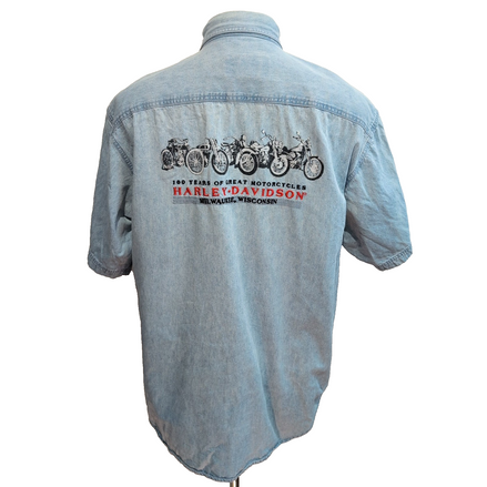 Chemise Harley Davidson L Jean 100th Anniversary 1903-2003 Brodée Manches courte