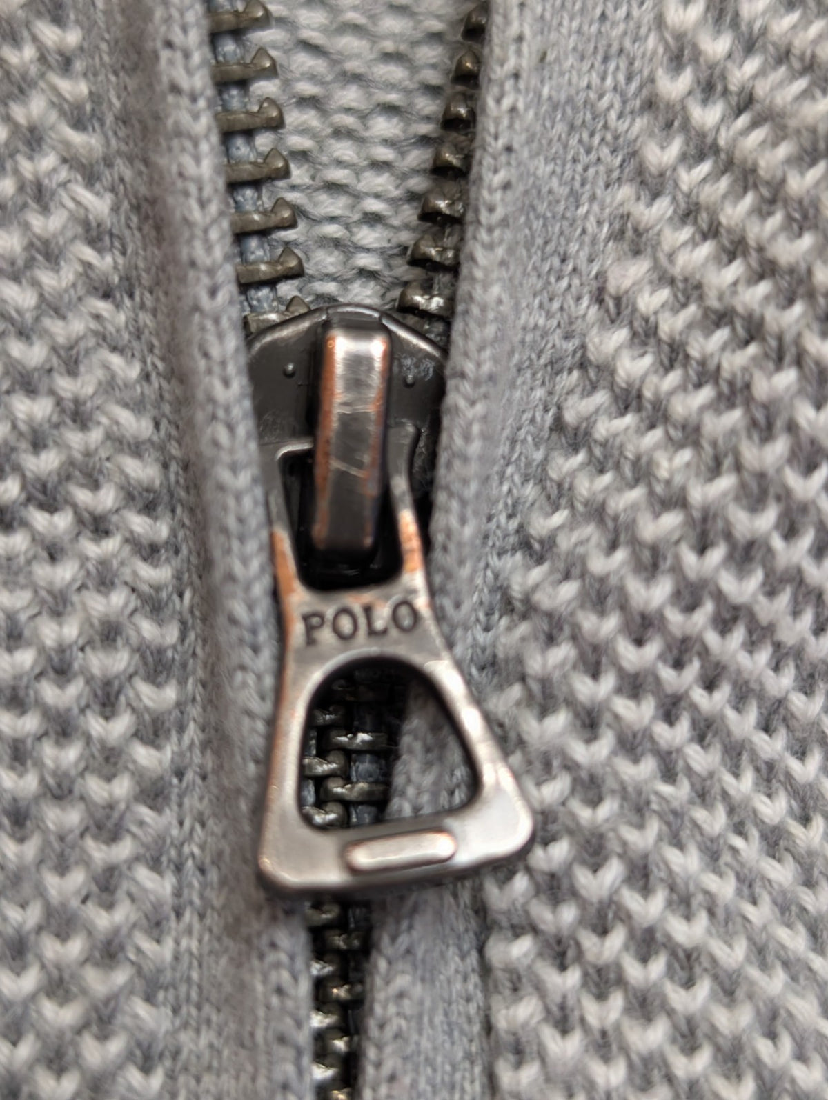 Gilet Polo Ralph Lauren sans manches gris zippé coton Pima taille M