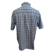 Chemise Chaps Easy Care bleue à carreaux manches courtes taille XL