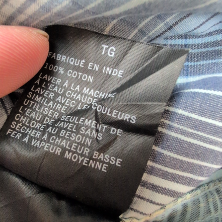 Chemise Nautica XL Bleu Carreaux Manches Courtes 100% Coton