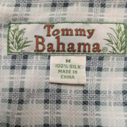 Chemise hawaïenne Tommy Bahama taille M vert à carreaux 100% soie