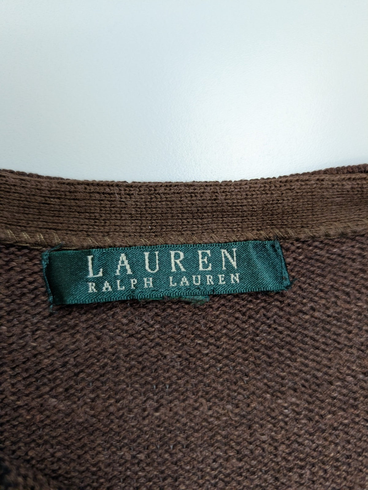 Pull LAUREN Ralph Lauren femme M marron motifs aztèques vert violet col rond