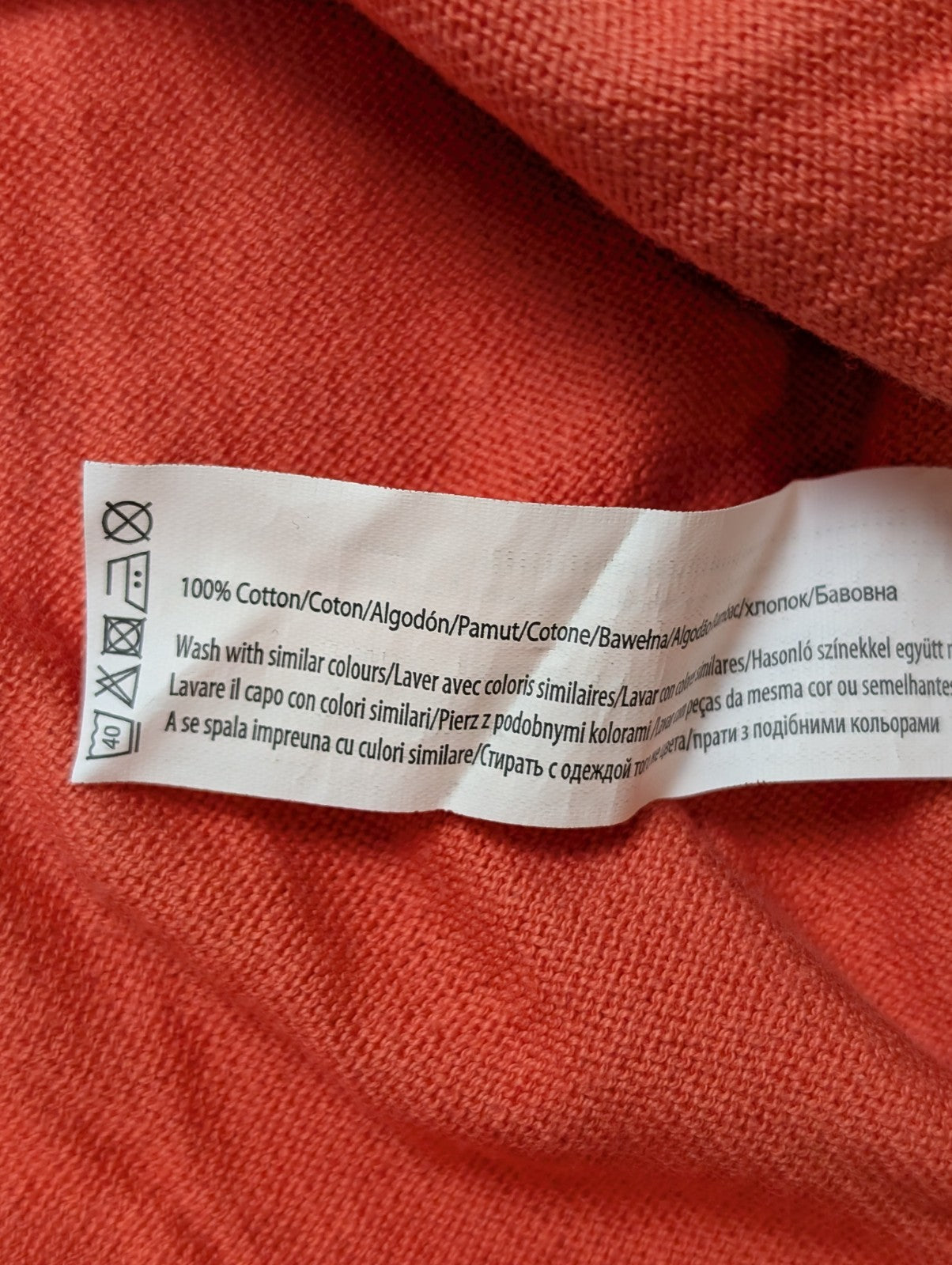 Pull Fin 100% Coton IN EXTENSO Orange - Col V - Taille XL - État Neuf