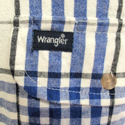 Chemise Wrangler bleu blanc carreaux tartan 2 poches rabat L