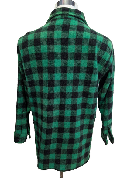 Chemise VESTE Laine L.L.BEAN VINTAGE L USA Bûcheron VERT NOIR Wool |285S