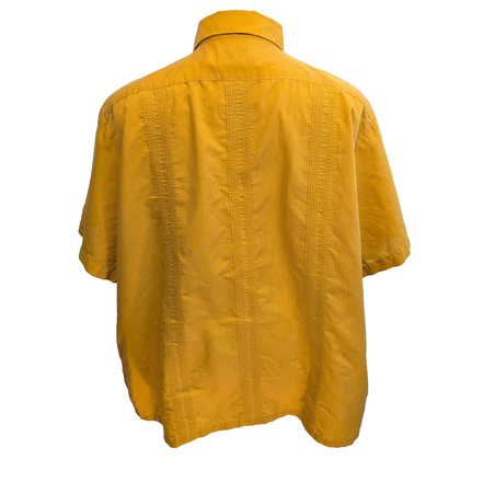 Chemise Hawaïenne Haband Guayabera XL Jaune Cuba Panama Zip manches courtes