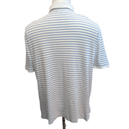 Polo Ralph Lauren Homme L Blanc Rayures Bleues Logo Blanc Polo Manches Courtes