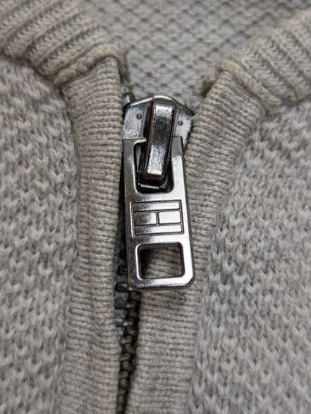 Gilet Tommy Hilfiger Vintage Gris Zippé Coton Premium - Taille M