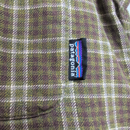 Chemise Patagonia flanelle kaki carreaux coton bio manches courtes S