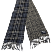 Écharpe Polo Ralph Lauren Réversible Carreaux Écossais & Gris Laine d'Agneau
