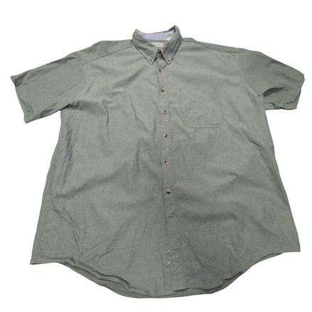 Chemise L.L. Bean verte uni manches courtes homme taille XXL