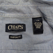 Chemise CHAPS bleue unie 1 poche manches courtes taille L homme
