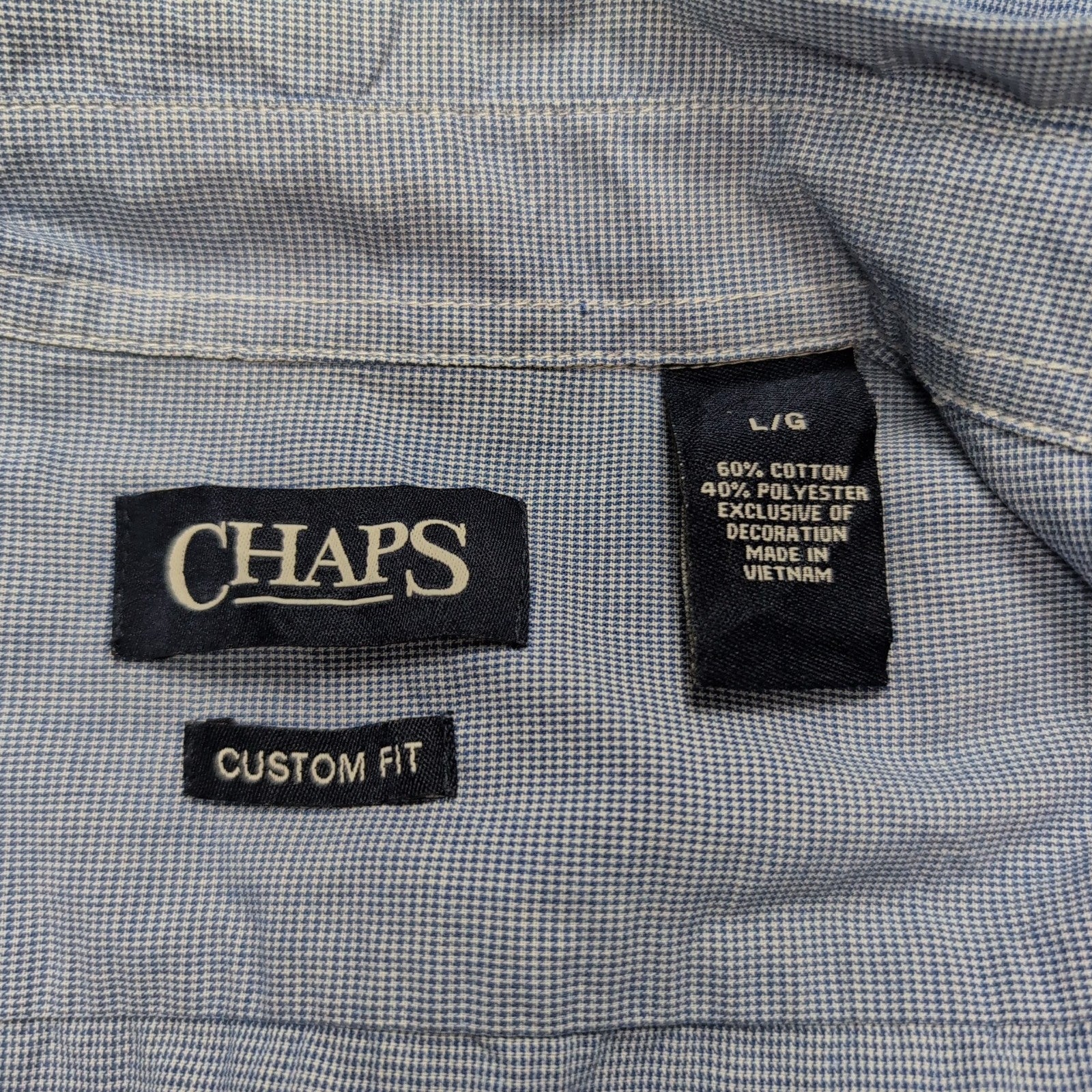 Chemise CHAPS bleue unie 1 poche manches courtes taille L homme