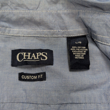 Chemise CHAPS bleue unie 1 poche manches courtes taille L homme