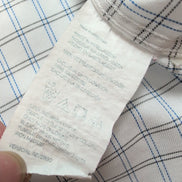 Chemise Tommy Hilfiger Homme L/XL Blanche Carreaux Bleus Kaki Coton
