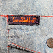 Chemise Landlubber USA M Bleu Jean Western Coton Boutons Pression Col pointes