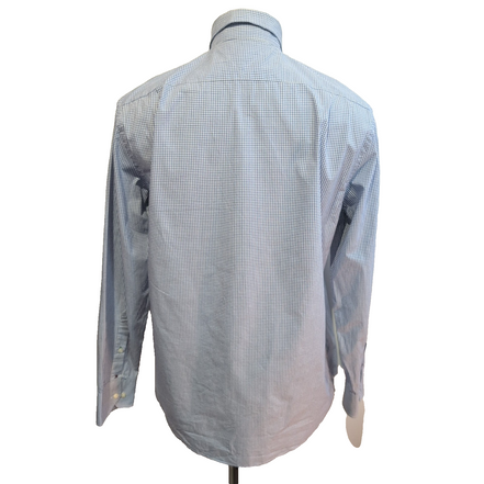 Chemise Tommy Hilfiger Homme Taille L Bleue Petits Carreaux Coton Poche