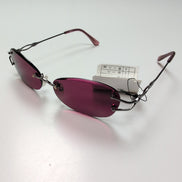Lunettes de soleil Y2K Sans monture Verres violets Branches fines