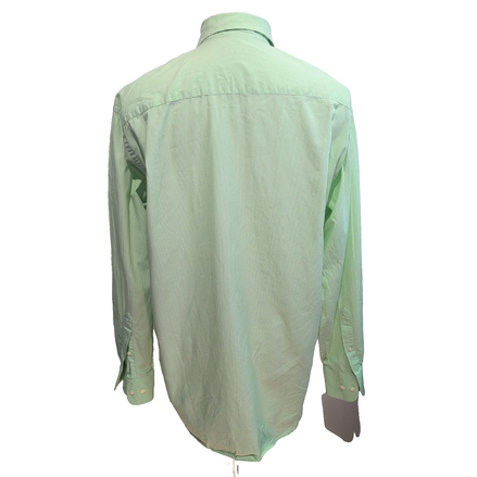 Chemise Nautica L Vert Clair Rayures 100% Coton Poche manches longues