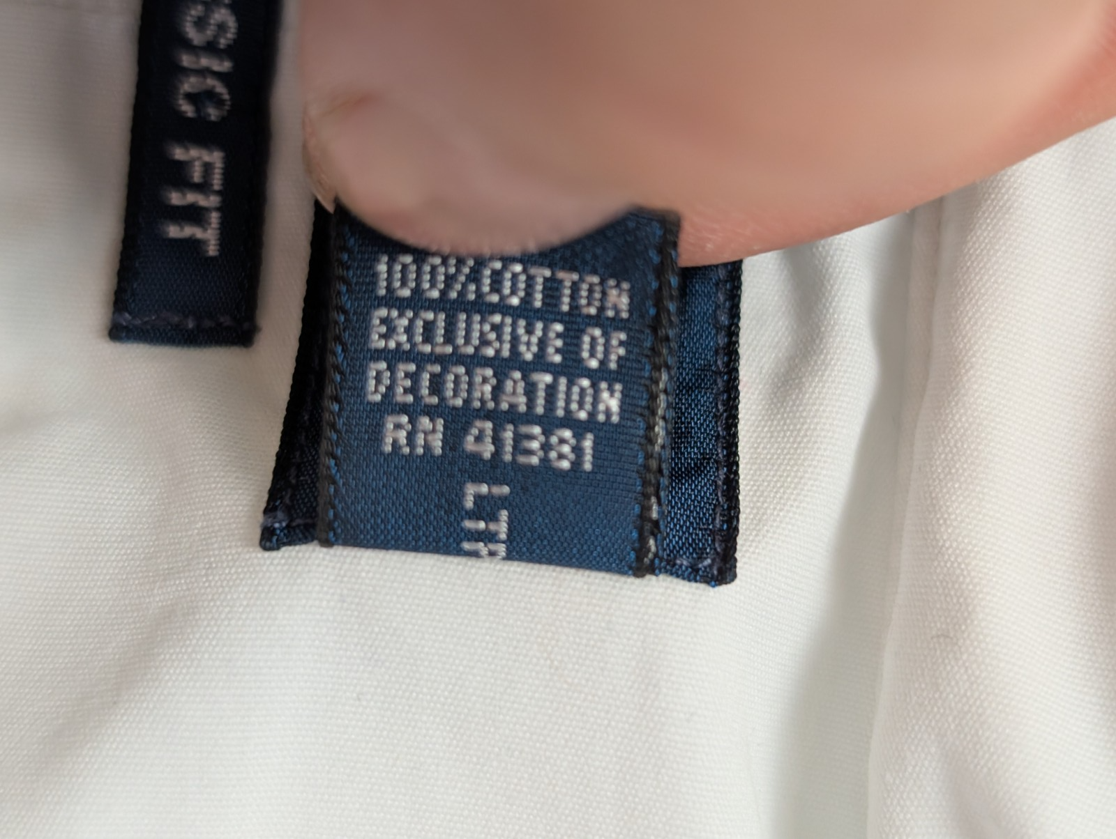 Chemise Ralph Lauren blanche uni logo marine taille 5XL (4x big) #2514