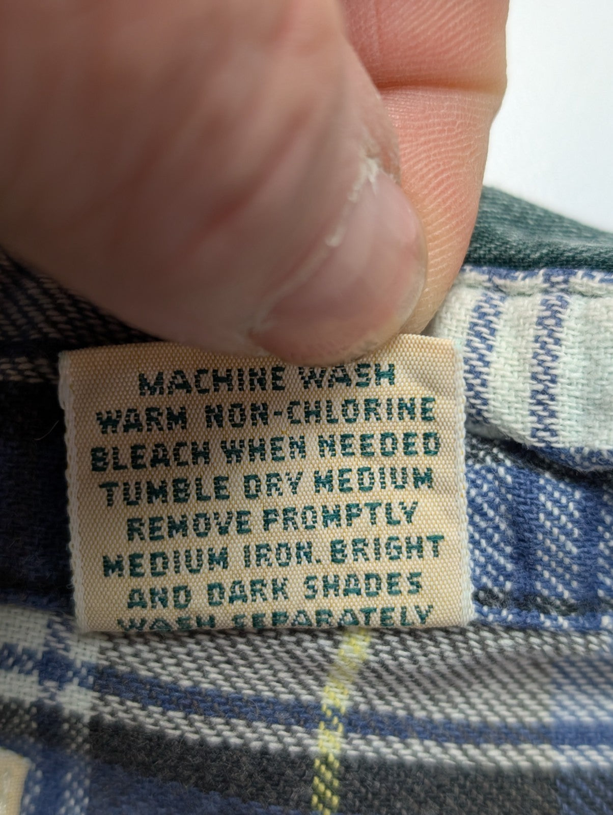 Chemise Surchemise L.L.Bean T.L Doublée Flanelle Toile/Jean Vert Vtg