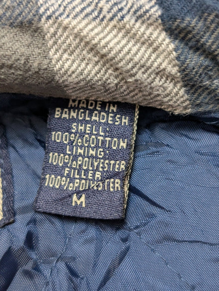 Wrangler Veste Surchemise Matelassée Carreaux Bleu Gris M Workwear 🔥|258S