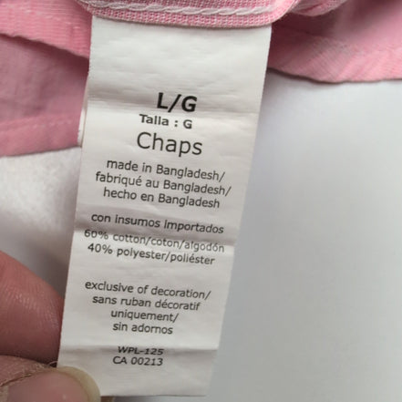 Chemise CHAPS Homme L Rose Pâle Unie Manche Courte Poche