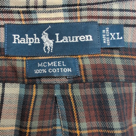 Chemise Ralph Lauren MCMEEL XL Flanelle Vintage Manches Longues