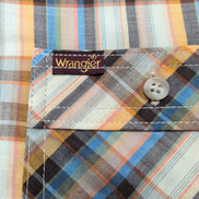 Chemise WRANGLER à Carreaux Marron & Orange Poches Manches Longues Taille XL