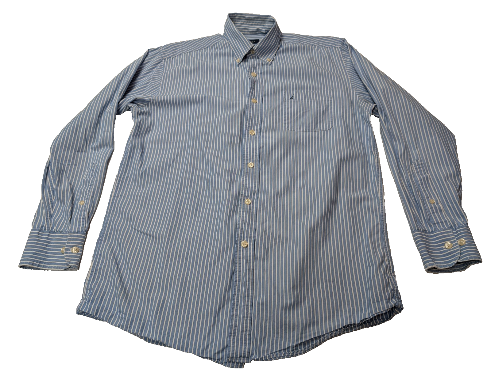 Chemise Nautica à Rayures Bleues & Blanches - Taille M