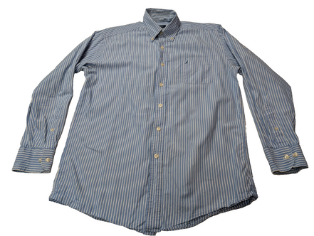Chemise Nautica à Rayures Bleues & Blanches - Taille M