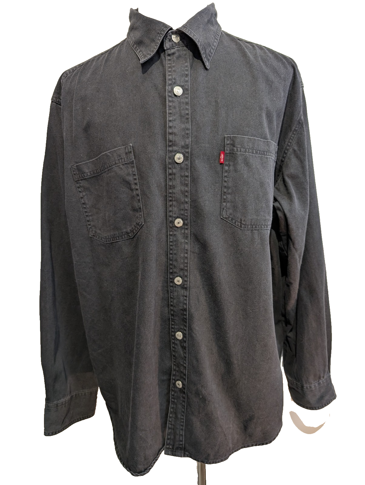 Chemise LEVI'S Jean Denim Noir Manches Longues Boutons Métal - Taille XL / XXL