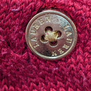 Pull Lauren Ralph Lauren Femme Rouge Satiné Torsadé Boutons Métal Taille L