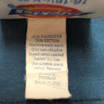 Chemise Dickies Made in USA L XL Bleu Marine Workwear 2 Poches Manches longues