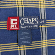 Chemise shirt Chaps Ralph Lauren L carreaux bleu jaune coton button down